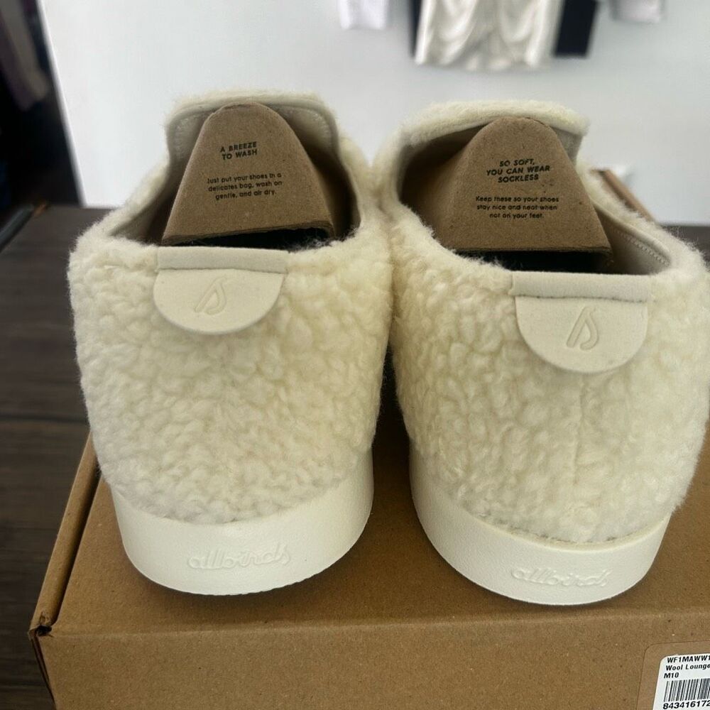 Allbirds Wool Lounger Fluff Natural White Slip On Shoes Men's Size 10 - Picture 6 of 6